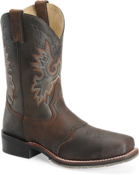Tan Crazy Horse Double H Boot 11" Square Steel Toe